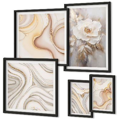 Parede galeria de quadros Motivos florais abstratos de elegância