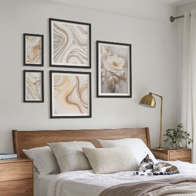 Parede galeria de quadros Motivos florais abstratos de elegância