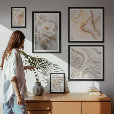 Parede galeria de quadros Motivos florais abstratos de elegância