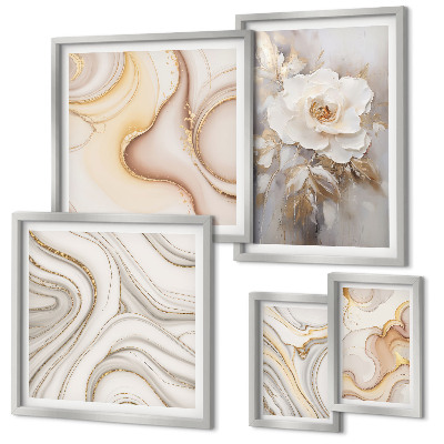Parede galeria de quadros Motivos florais abstratos de elegância