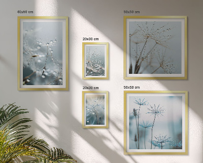 Conjunto de 5 quadros decorativos Motivos vegetais, gotas de água