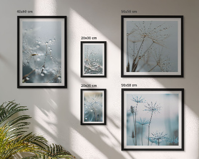Conjunto de 5 quadros decorativos Motivos vegetais, gotas de água