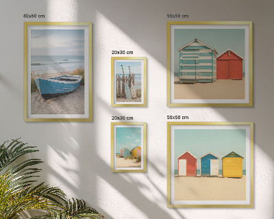 Galeria de parede Vistas para o mar, casas, barcos