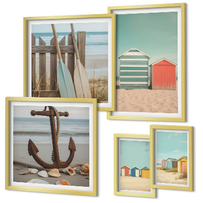 Parede galeria de quadros Casas de praia elegantes
