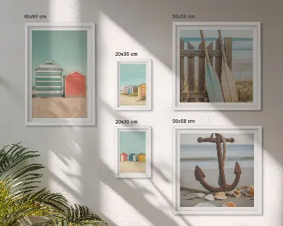 Galeria de quadros para parede com tema de casas de praia elegantes