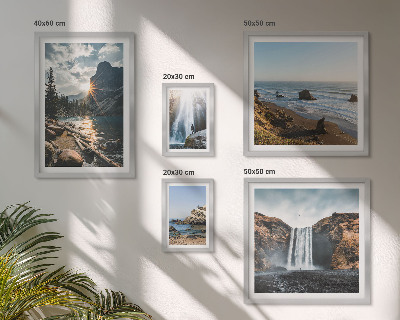 Conjunto de 5 quadros decorativos Paisagens, cachoeiras, praias