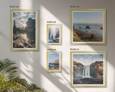 Conjunto de 5 quadros decorativos Paisagens, cachoeiras, praias