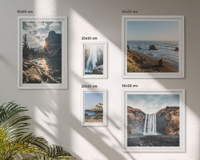 Conjunto de 5 quadros decorativos Paisagens, cachoeiras, praias