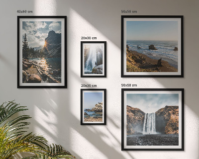 Conjunto de 5 quadros decorativos Paisagens, cachoeiras, praias
