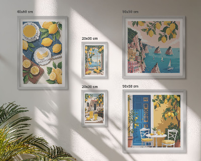 Parede galeria de quadros Frescor de limão, estilo boho de verão