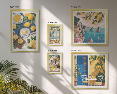 Parede galeria de quadros Frescor de limão, estilo boho de verão