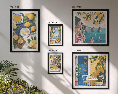 Parede galeria de quadros Frescor de limão, estilo boho de verão