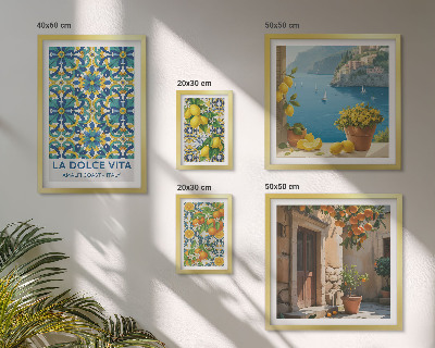 Galeria de parede flores cítricas italianas de Amalfi