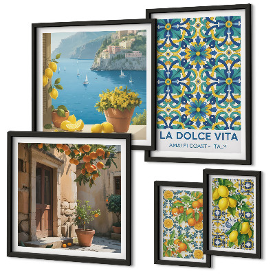 Galeria de parede flores cítricas italianas de Amalfi