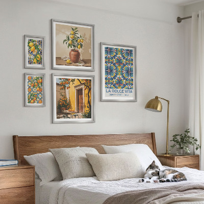 Parede galeria de quadros Frutas cítricas italianas ao estilo mediterrâneo