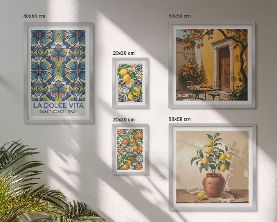 Parede galeria de quadros Frutas cítricas italianas ao estilo mediterrâneo