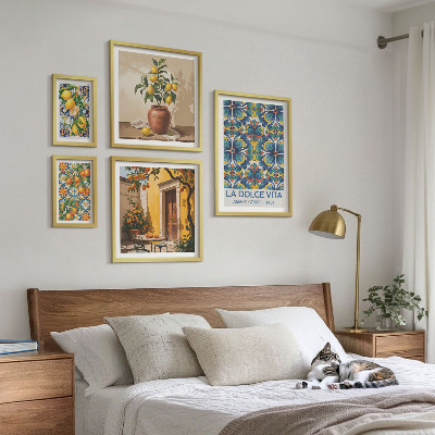 Parede galeria de quadros Frutas cítricas italianas ao estilo mediterrâneo
