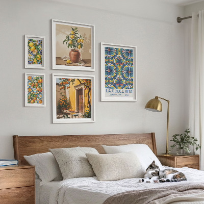 Parede galeria de quadros Frutas cítricas italianas ao estilo mediterrâneo