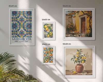 Parede galeria de quadros Frutas cítricas italianas ao estilo mediterrâneo