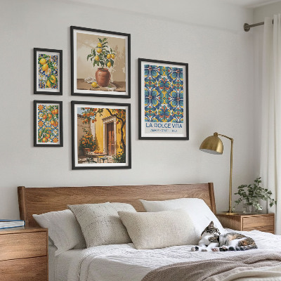 Parede galeria de quadros Frutas cítricas italianas ao estilo mediterrâneo