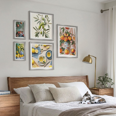 Galeria de parede Decoração rústica com frutas e flores