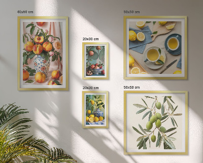 Galeria de parede Decoração rústica com frutas e flores