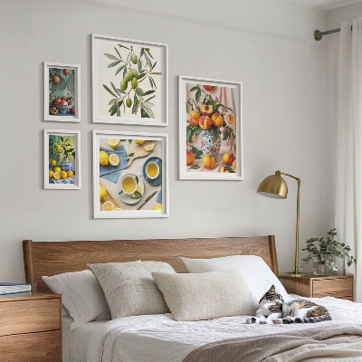 Galeria de parede Decoração rústica com frutas e flores