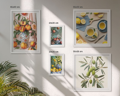 Galeria de parede Decoração rústica com frutas e flores