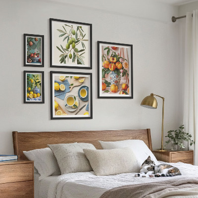 Galeria de parede Decoração rústica com frutas e flores