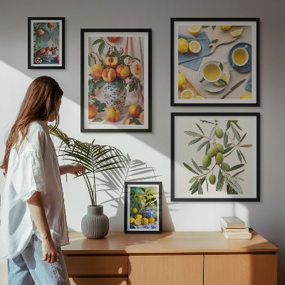 Galeria de parede Decoração rústica com frutas e flores