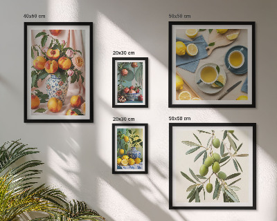 Galeria de parede Decoração rústica com frutas e flores