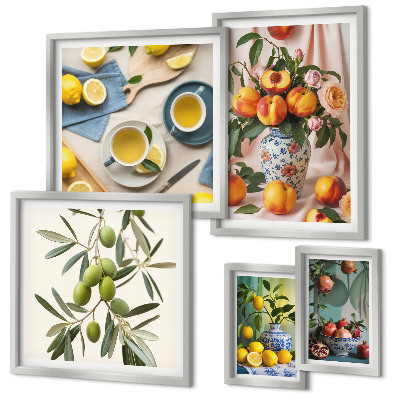 Galeria de parede Decoração rústica com frutas e flores