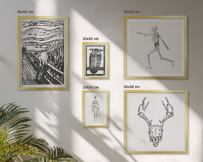 Conjunto de 5 quadros decorativos Arte surrealista, natureza, homem