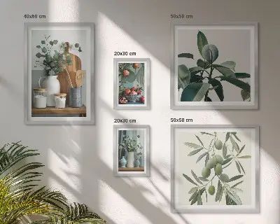 Galeria de parede de plantas naturais escandinavas conjunto de plantas naturais em estilo escandinavo