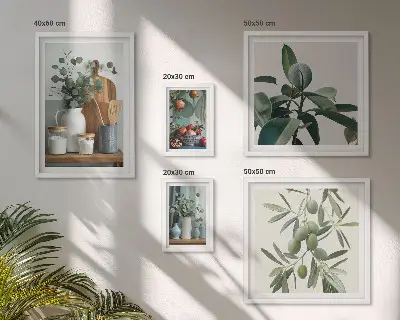 Galeria de parede de plantas naturais escandinavas conjunto de plantas naturais em estilo escandinavo