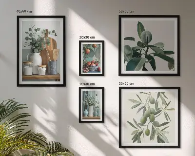 Galeria de parede de plantas naturais escandinavas conjunto de plantas naturais em estilo escandinavo