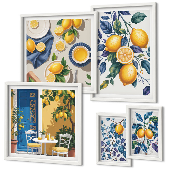 Parede galeria de quadros Cozinha provençal cítrica