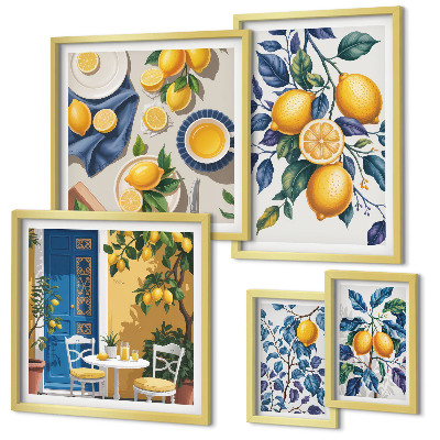 Parede galeria de quadros Cozinha provençal cítrica