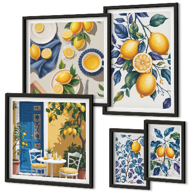 Parede galeria de quadros Cozinha provençal cítrica