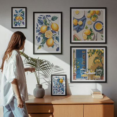 Parede galeria de quadros Cozinha provençal cítrica