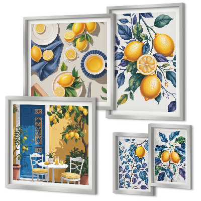 Parede galeria de quadros Cozinha provençal cítrica