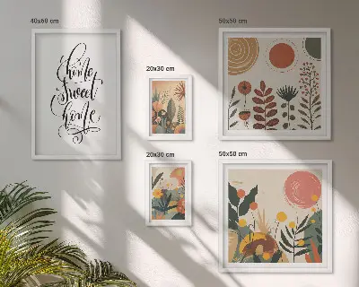 Galeria de quadros para parede com decoração sofisticada de plantas