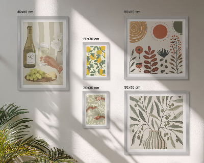 Conjunto de 5 quadros decorativos Decorações de vinho elegantes