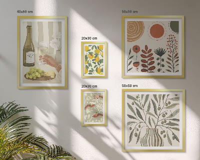 Conjunto de 5 quadros decorativos Decorações de vinho elegantes