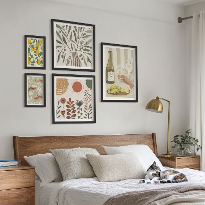 Conjunto de 5 quadros decorativos Decorações de vinho elegantes