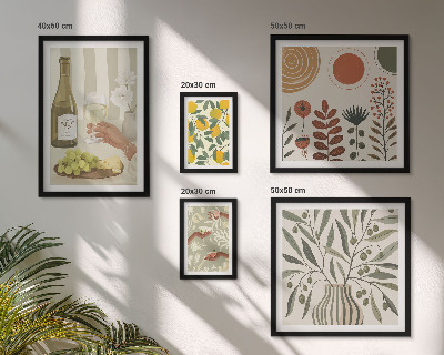 Conjunto de 5 quadros decorativos Decorações de vinho elegantes