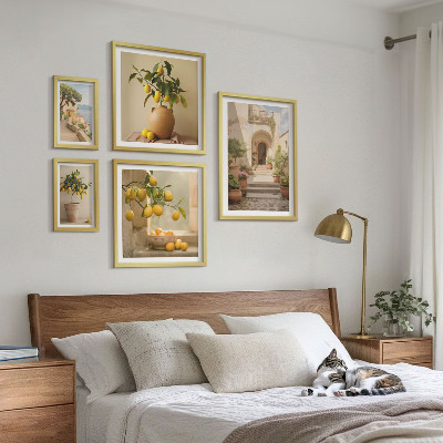 Conjunto de 5 quadros decorativos Decorações cítricas elegantes