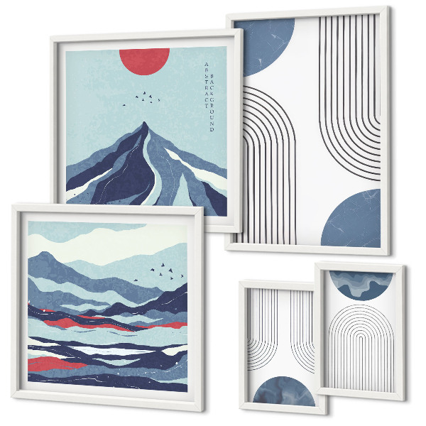 Galeria de parede Geometria de paisagens abstratas