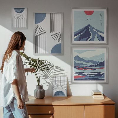 Galeria de parede Geometria de paisagens abstratas