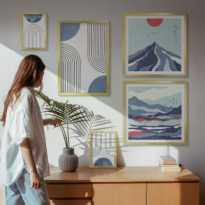 Galeria de parede Geometria de paisagens abstratas
